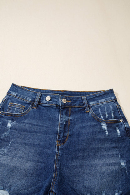Holland Hem Distressed Whiskery Shorts - Hello Beautiful BoutiqueDenim ShortsThreaded Pear