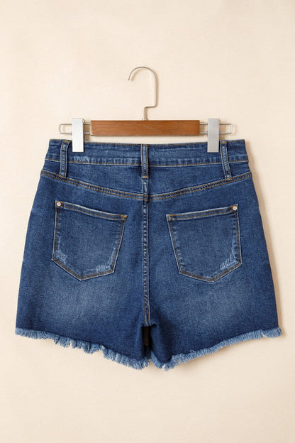 Holland Hem Distressed Whiskery Shorts - Hello Beautiful BoutiqueDenim ShortsThreaded Pear