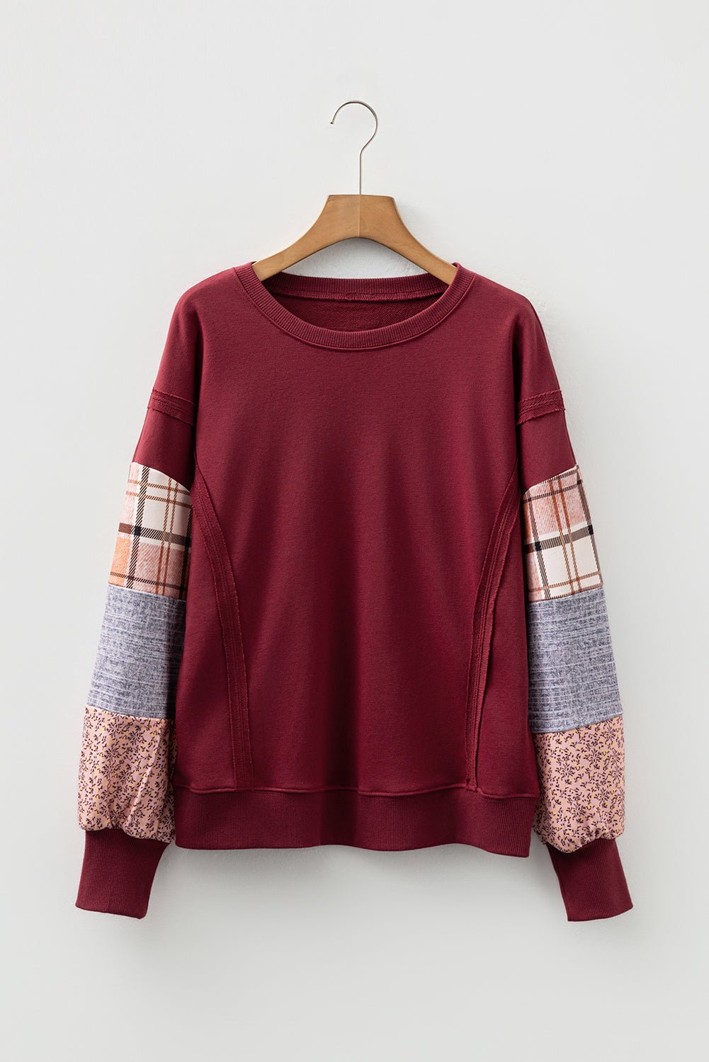 Hollihanna Sleeve Raw Seam Sweatshirt - Hello Beautiful BoutiqueSweatshirts & HoodiesThreaded Pear