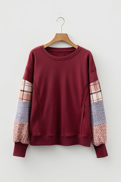 Hollihanna Sleeve Raw Seam Sweatshirt - Hello Beautiful BoutiqueSweatshirts & HoodiesThreaded Pear