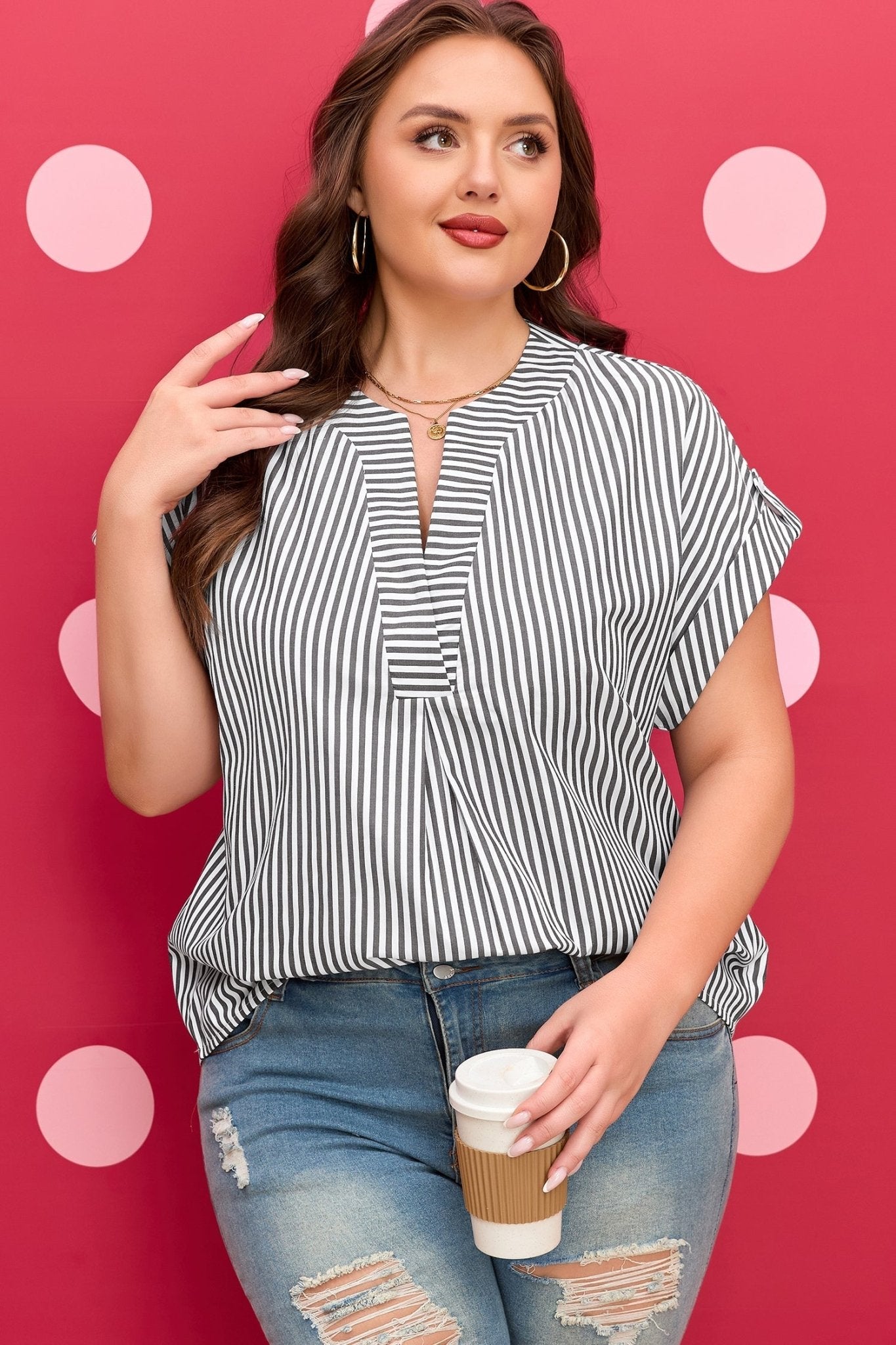 Hope Short Dolman Sleeve PLUS Blouse - Hello Beautiful BoutiquePlus Size Blouses & ShirtsThreaded Pear