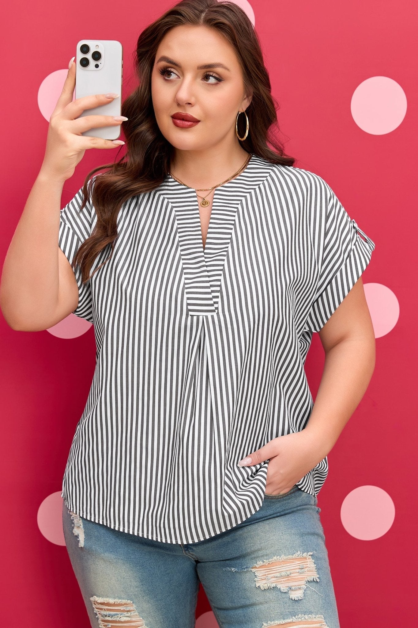 Hope Short Dolman Sleeve PLUS Blouse - Hello Beautiful BoutiquePlus Size Blouses & ShirtsThreaded Pear