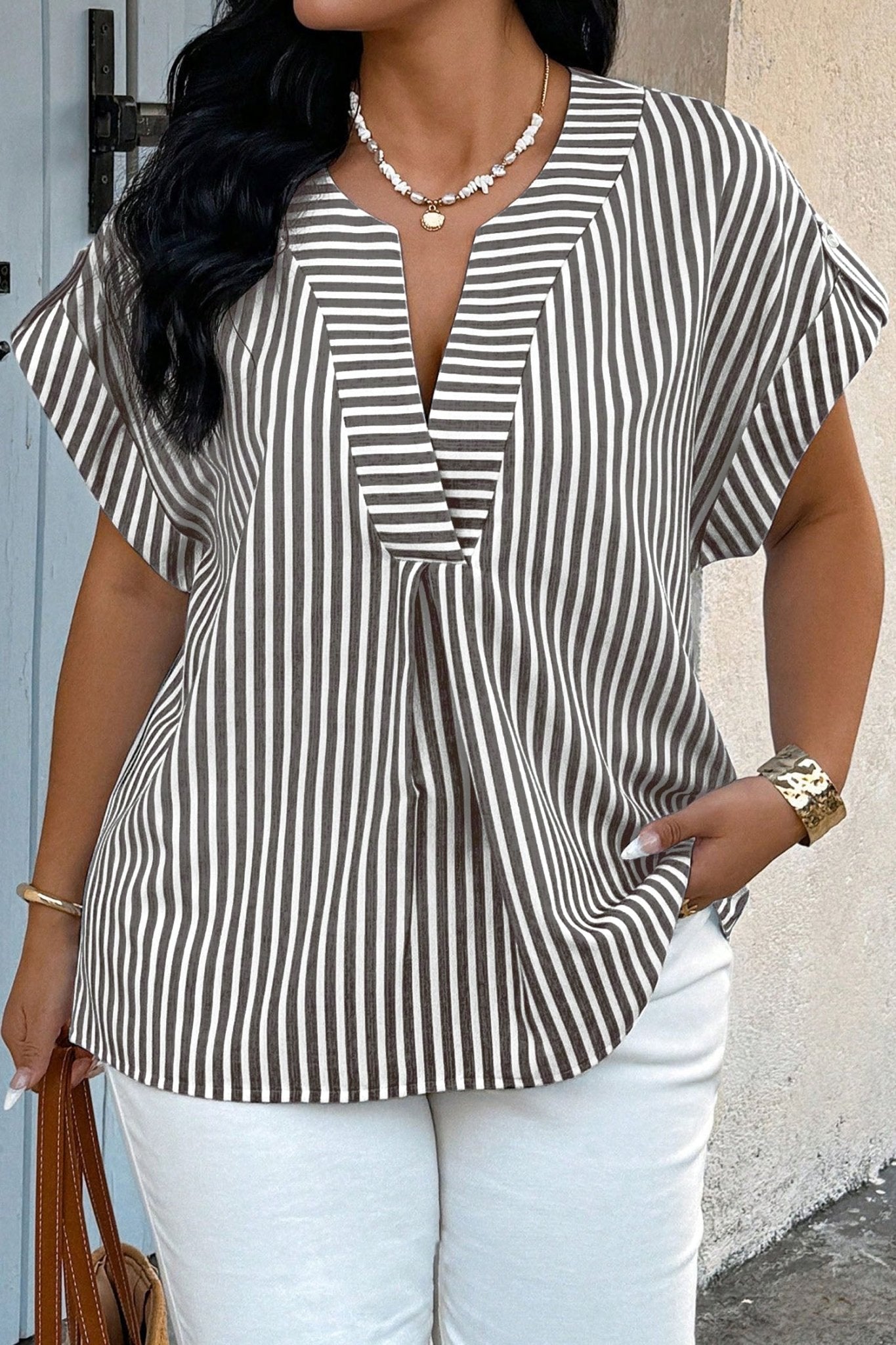 Hope Short Dolman Sleeve PLUS Blouse - Hello Beautiful BoutiquePlus Size Blouses & ShirtsThreaded Pear