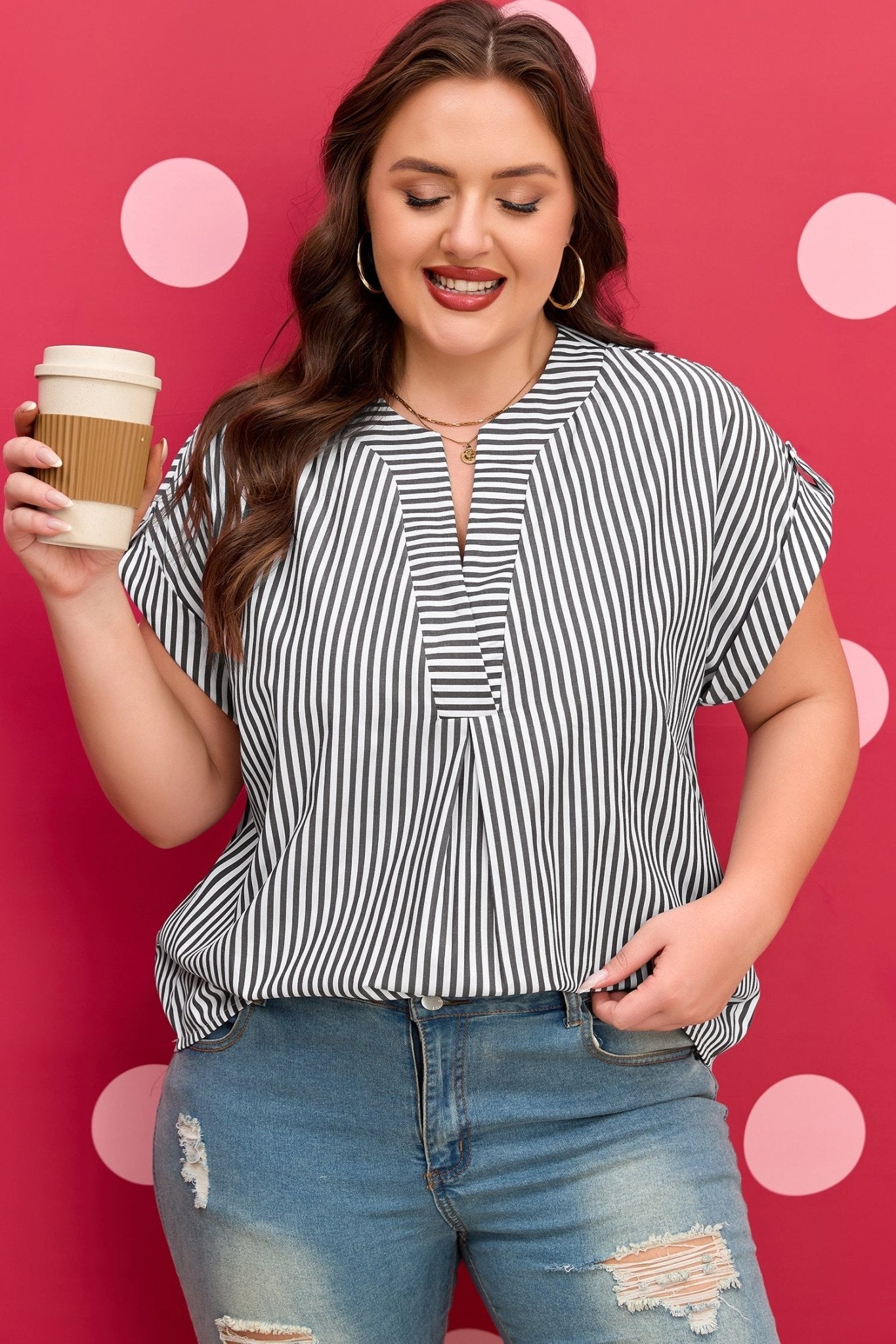 Hope Short Dolman Sleeve PLUS Blouse - Hello Beautiful BoutiquePlus Size Blouses & ShirtsThreaded Pear
