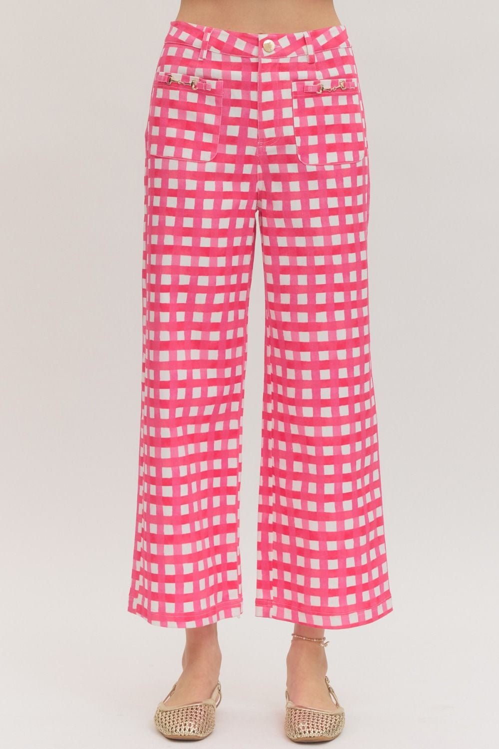 Horsebit Print Pink Pant - Hello Beautiful BoutiquePantsEntro