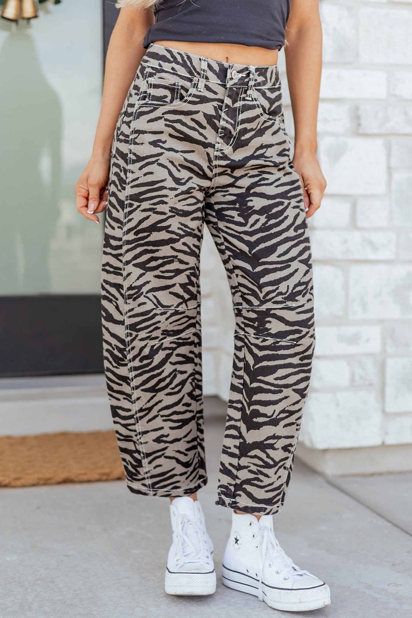 Hunter Printed Wide Leg Jeans - Hello Beautiful BoutiqueJeansThreaded Pear