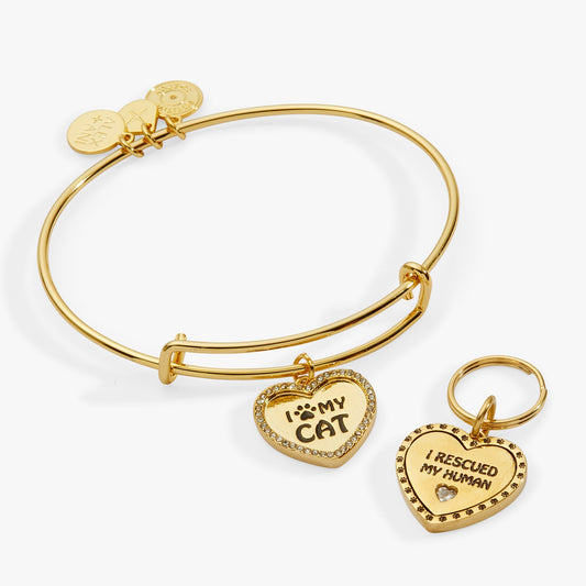 'I Love My Cat' Bangle & Pet Collar Charm Set of 2 - Hello Beautiful BoutiqueBraceletsALEX AND ANI