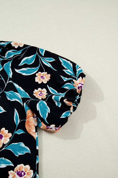 Ila Bubble Sleeve Notched Blouse - Hello Beautiful BoutiqueBlouses & ShirtsThreaded Pear