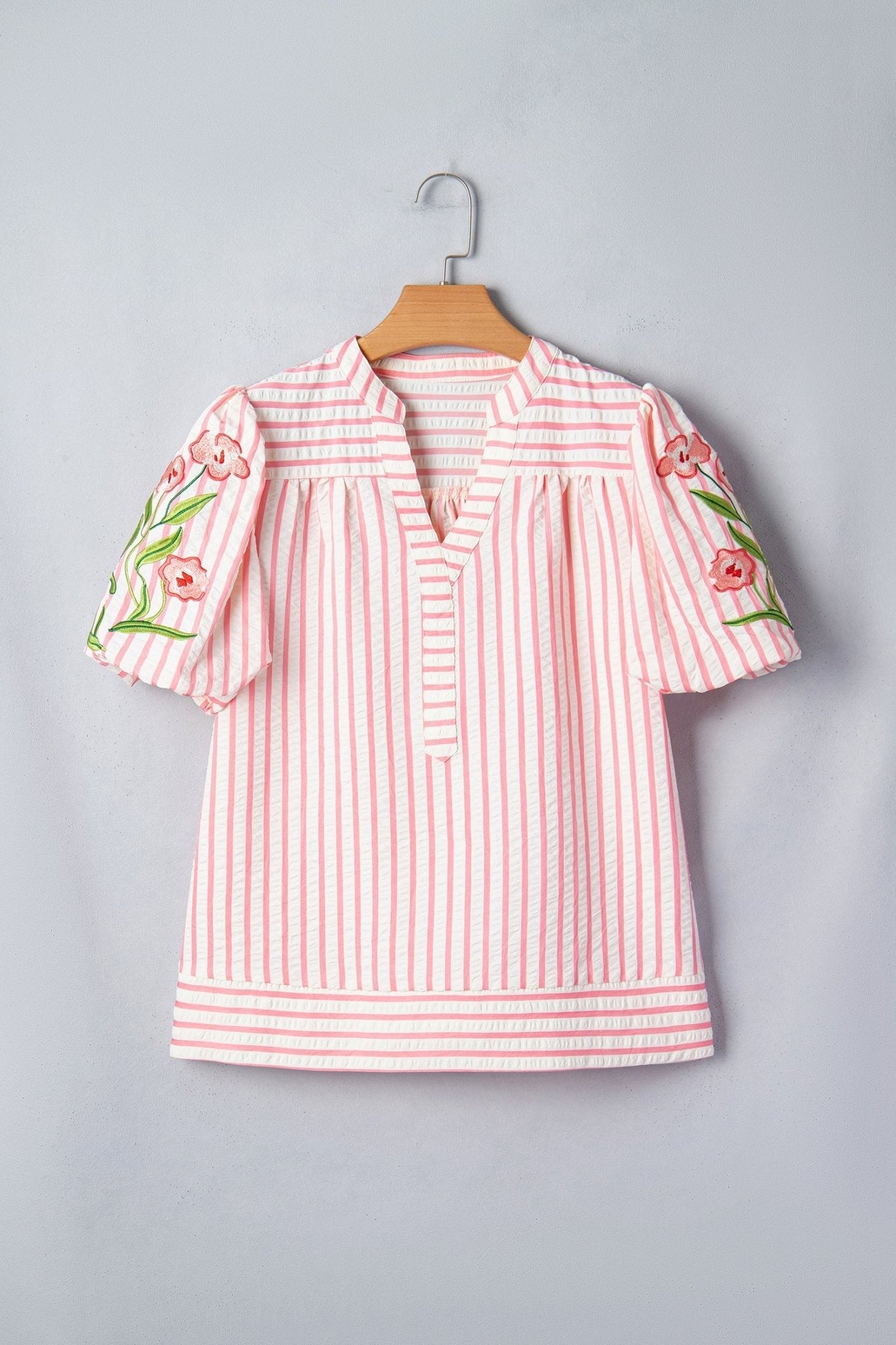 Imani Embroidered Puff Sleeve Blouse - Hello Beautiful BoutiqueBlouses & ShirtsThreaded Pear