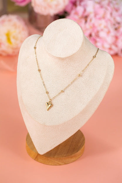 Inaya alloy Puffed Heart Necklace - Hello Beautiful BoutiqueJewelryThreaded Pear