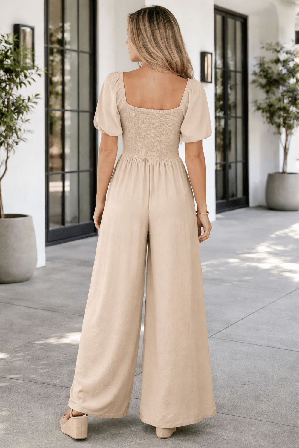 Indie Smocked Wide Leg Jumpsuit - Hello Beautiful BoutiqueJumpsuits & RompersThreaded Pear