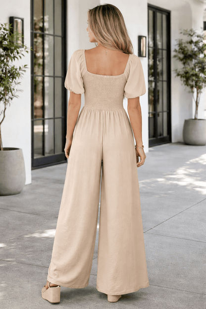 Indie Smocked Wide Leg Jumpsuit - Hello Beautiful BoutiqueJumpsuits & RompersThreaded Pear