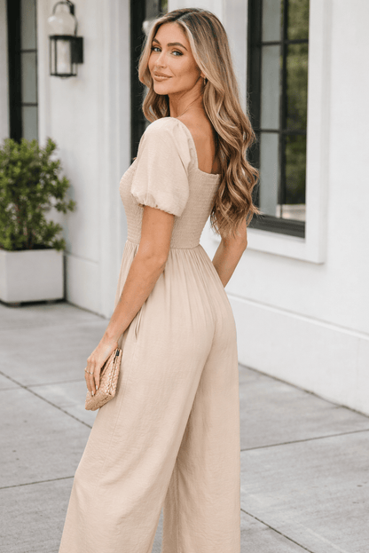 Indie Smocked Wide Leg Jumpsuit - Hello Beautiful BoutiqueJumpsuits & RompersThreaded Pear