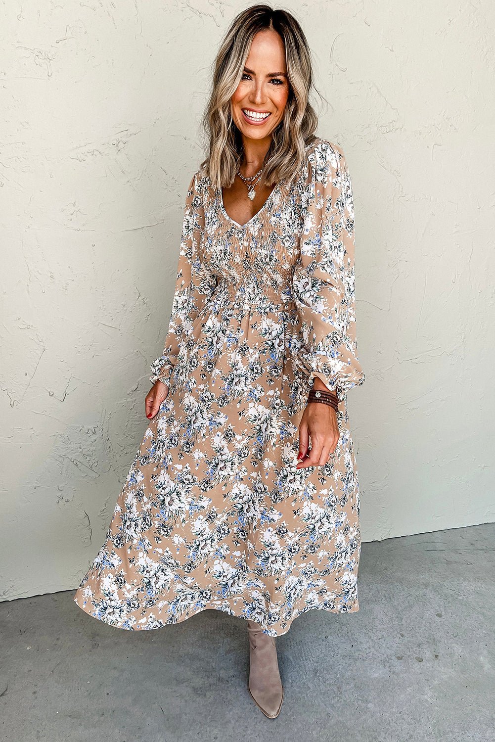 Indy Puff Sleeve Long Dress - Hello Beautiful BoutiqueMaxi DressesThreaded Pear