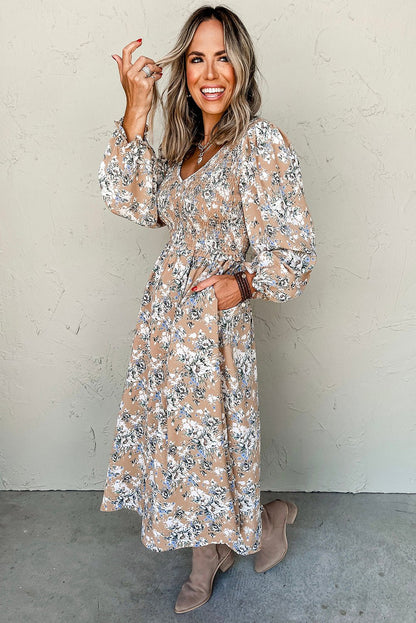 Indy Puff Sleeve Long Dress - Hello Beautiful BoutiqueMaxi DressesThreaded Pear