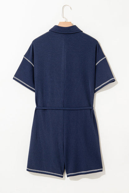 Iris Shoulder Waffle Knit Romper - Hello Beautiful BoutiqueJumpsuits & RompersThreaded Pear