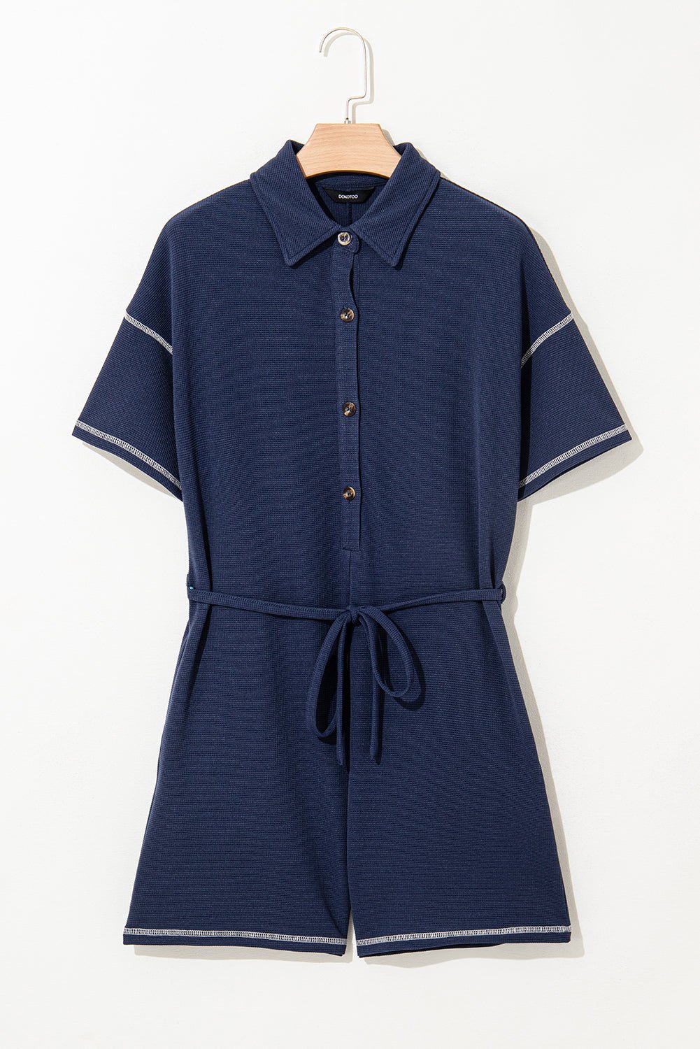 Iris Shoulder Waffle Knit Romper - Hello Beautiful BoutiqueJumpsuits & RompersThreaded Pear