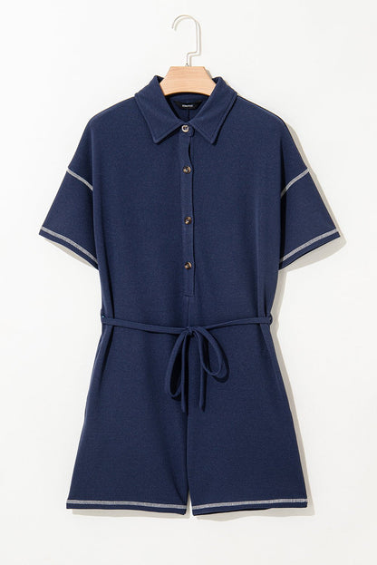 Iris Shoulder Waffle Knit Romper - Hello Beautiful BoutiqueJumpsuits & RompersThreaded Pear