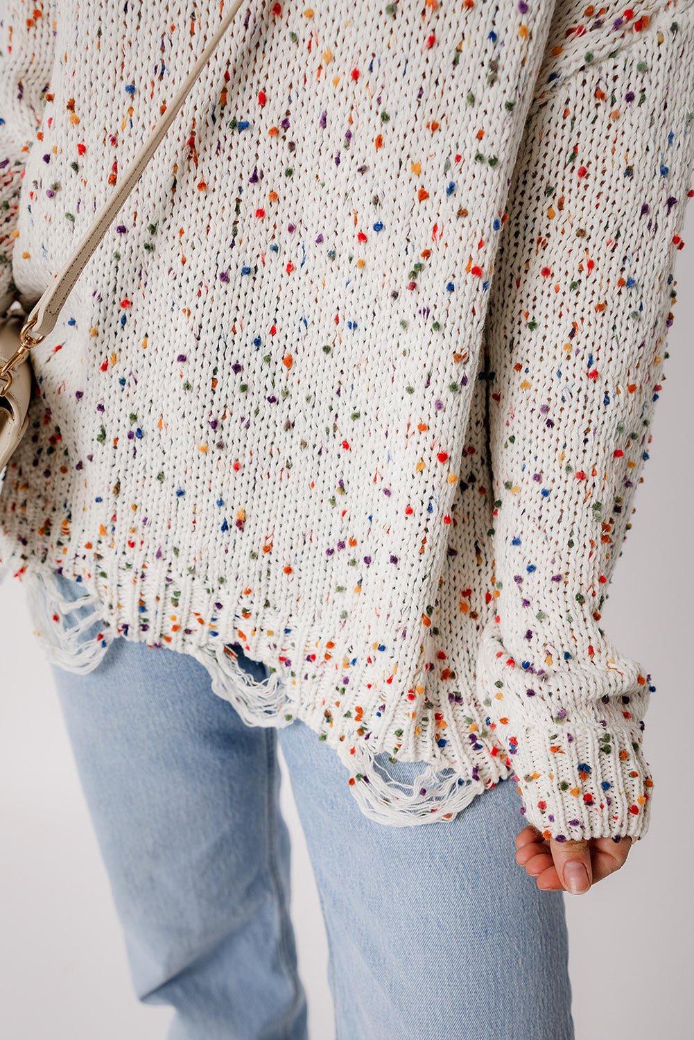 Isabel Confetti Distressed Knit Sweater - Hello Beautiful Boutique20% OFFThreaded Pear