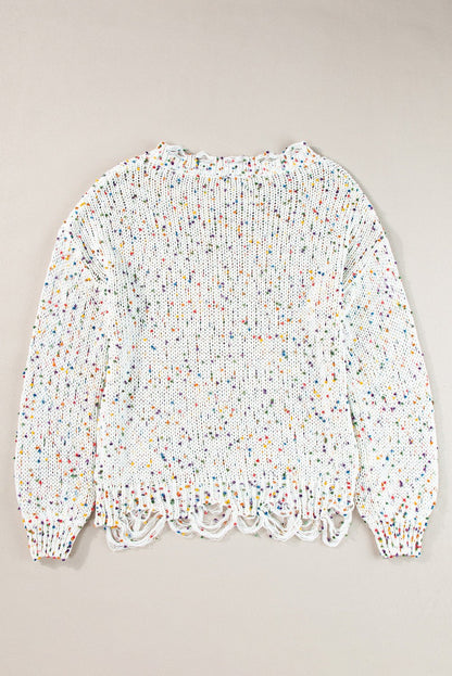 Isabel Confetti Distressed Knit Sweater - Hello Beautiful Boutique20% OFFThreaded Pear