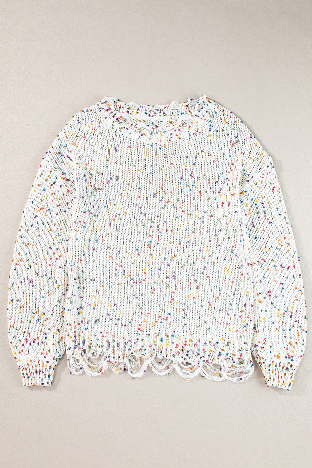 Isabel Confetti Distressed Knit Sweater - Hello Beautiful Boutique20% OFFThreaded Pear