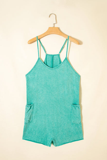Isabela Wash Spaghetti Straps Romper - Hello Beautiful BoutiqueJumpsuits & RompersThreaded Pear