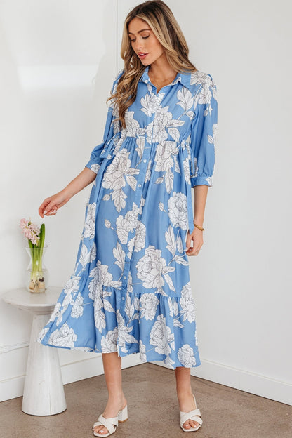 Isabella Floral Print Shirt - Hello Beautiful BoutiqueFloral DressesThreaded Pear