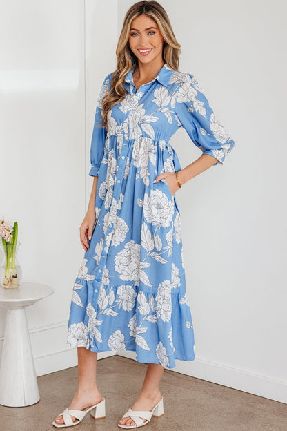 Isabella Floral Print Shirt - Hello Beautiful BoutiqueFloral DressesThreaded Pear