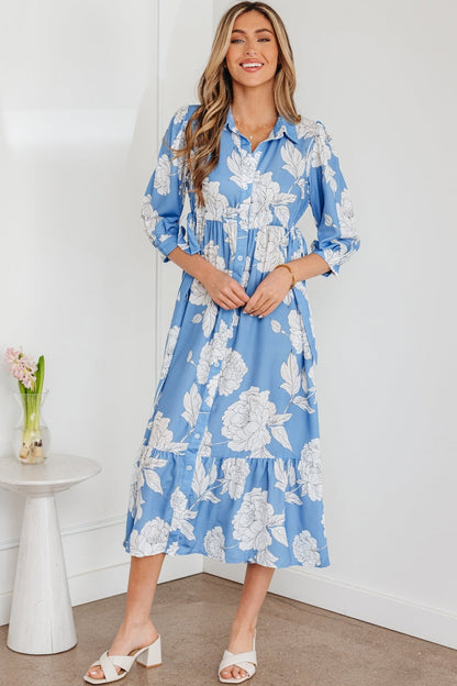 Isabella Floral Print Shirt - Hello Beautiful BoutiqueFloral DressesThreaded Pear