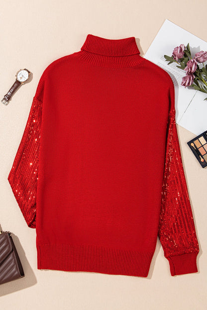 Isabella Sleeves Christmas Turtleneck Sweater - Hello Beautiful BoutiqueSweatersThreaded Pear