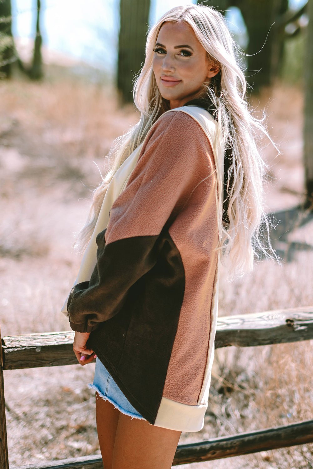 Isabelle Patchwork High Low Hoodie - Hello Beautiful Boutique20% OFFThreaded Pear