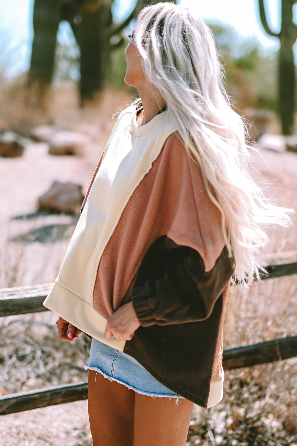 Isabelle Patchwork High Low Hoodie - Hello Beautiful Boutique20% OFFThreaded Pear