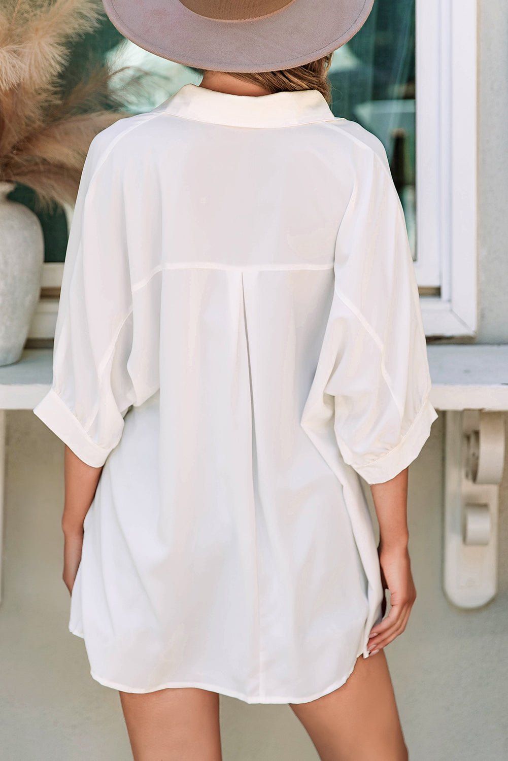 Itzel Puff Sleeve Oversize Shirt - Hello Beautiful BoutiqueBlouses & ShirtsThreaded Pear