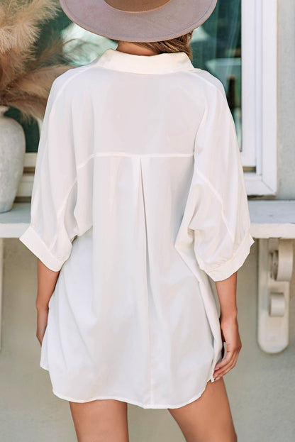 Itzel Puff Sleeve Oversize Shirt - Hello Beautiful BoutiqueBlouses & ShirtsThreaded Pear