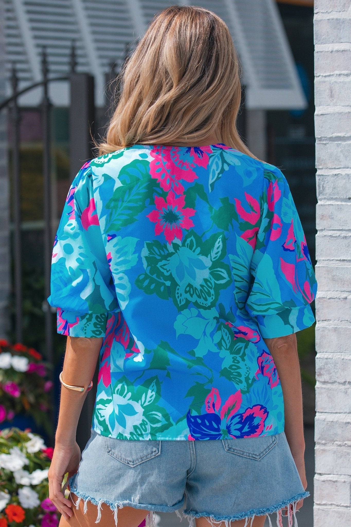 Ivanna Print Half Sleeve Blouse - Hello Beautiful BoutiqueBlouses & ShirtsThreaded Pear