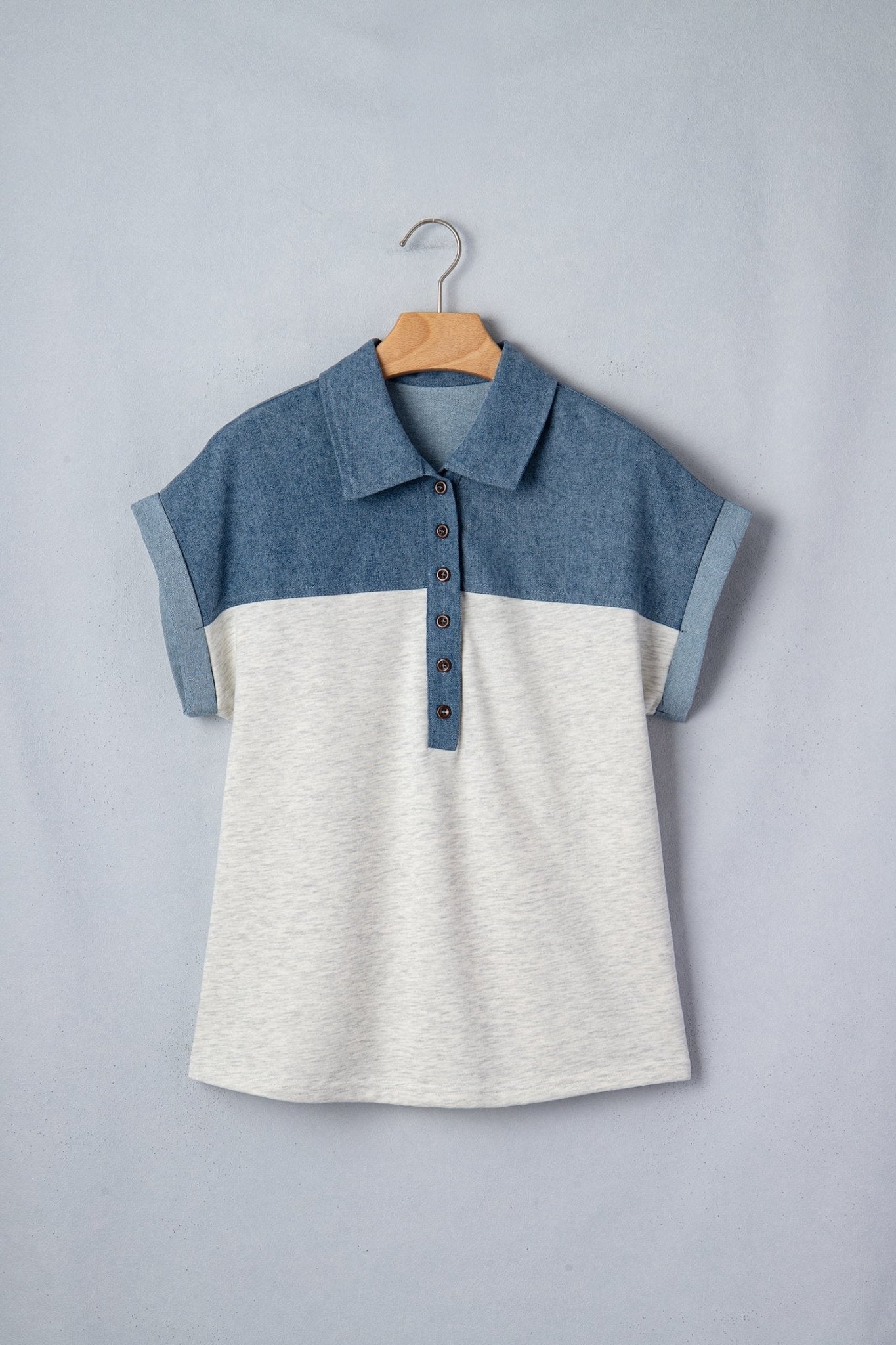 Ivey Collar Short Sleeve Top - Hello Beautiful BoutiqueBlouses & ShirtsThreaded Pear