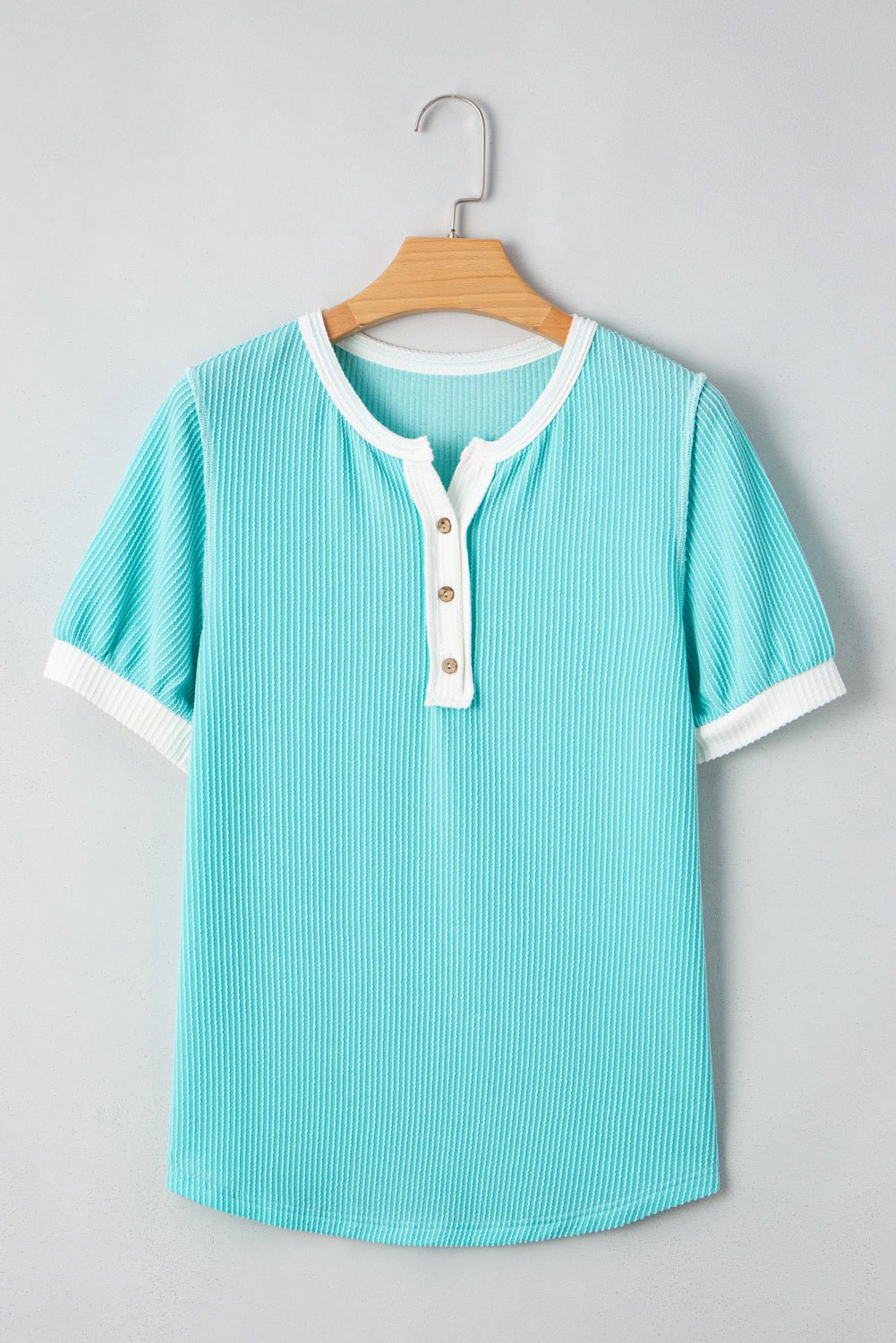 Ivey Colorblock Henley T Shirt - Hello Beautiful BoutiqueTops & TeesThreaded Pear