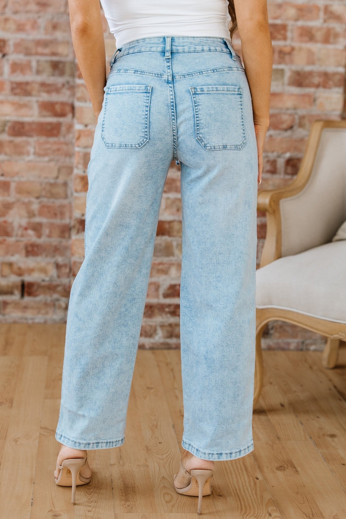 Ivory Detail Drawstring Barrel Jeans - Hello Beautiful BoutiqueJeansThreaded Pear