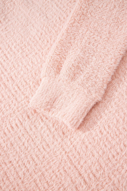 Ivy Fuzzy Ribbed Texture Long Sleeve Top - Hello Beautiful BoutiqueLong Sleeve TopsThreaded Pear