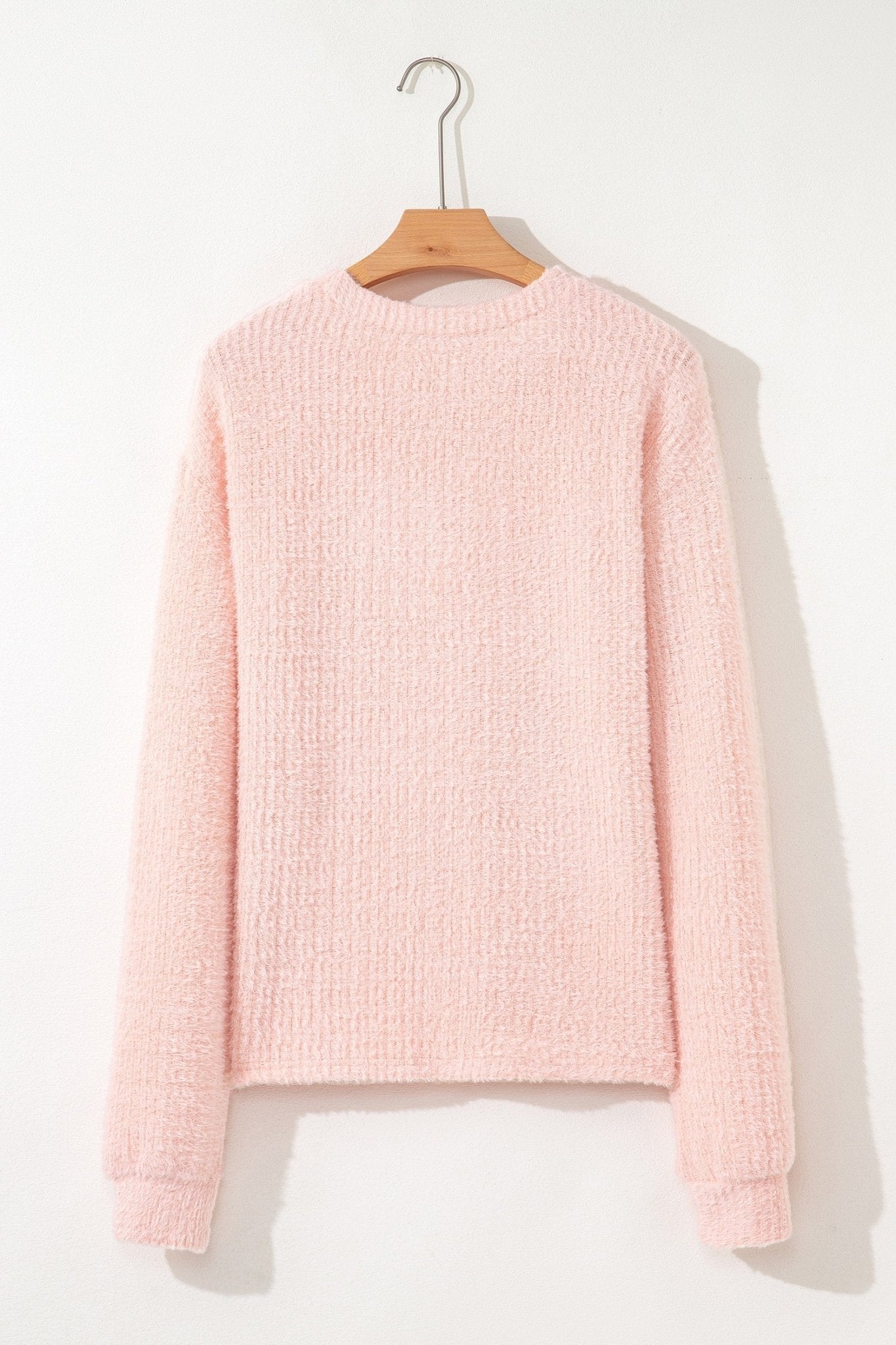Ivy Fuzzy Ribbed Texture Long Sleeve Top - Hello Beautiful BoutiqueLong Sleeve TopsThreaded Pear