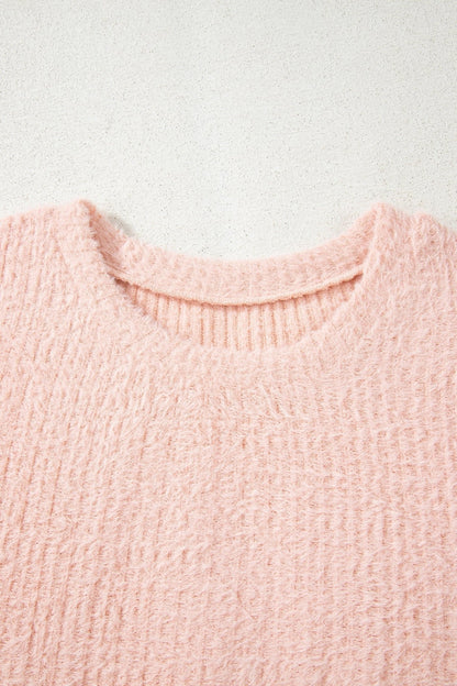 Ivy Fuzzy Ribbed Texture Long Sleeve Top - Hello Beautiful BoutiqueLong Sleeve TopsThreaded Pear