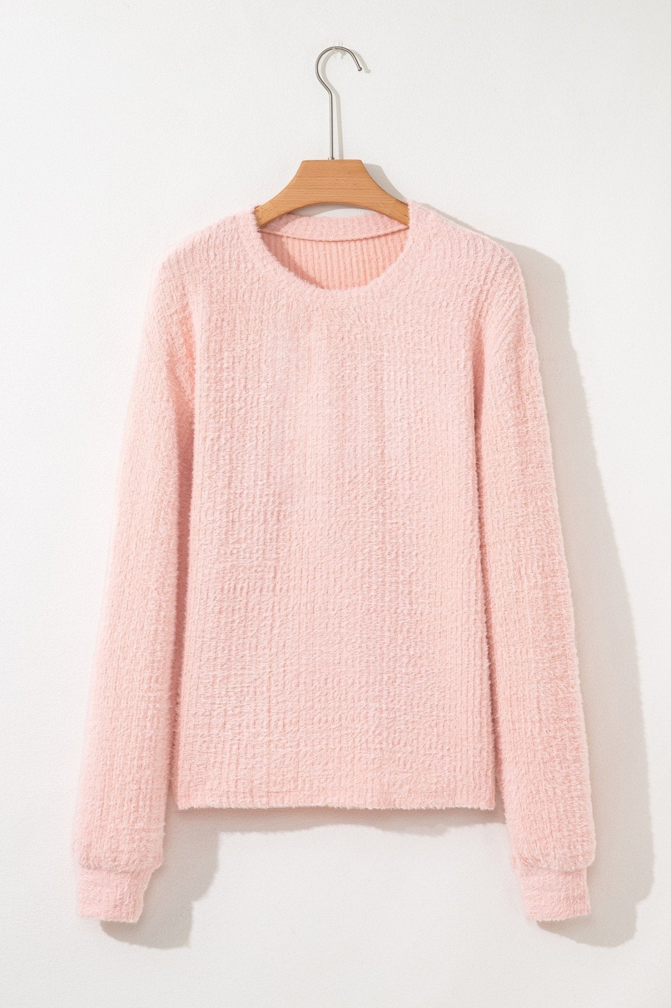 Ivy Fuzzy Ribbed Texture Long Sleeve Top - Hello Beautiful BoutiqueLong Sleeve TopsThreaded Pear