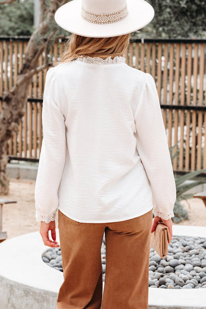 Ivy Patchwork Stand Loose Shirt - Hello Beautiful BoutiqueBlouses & ShirtsThreaded Pear