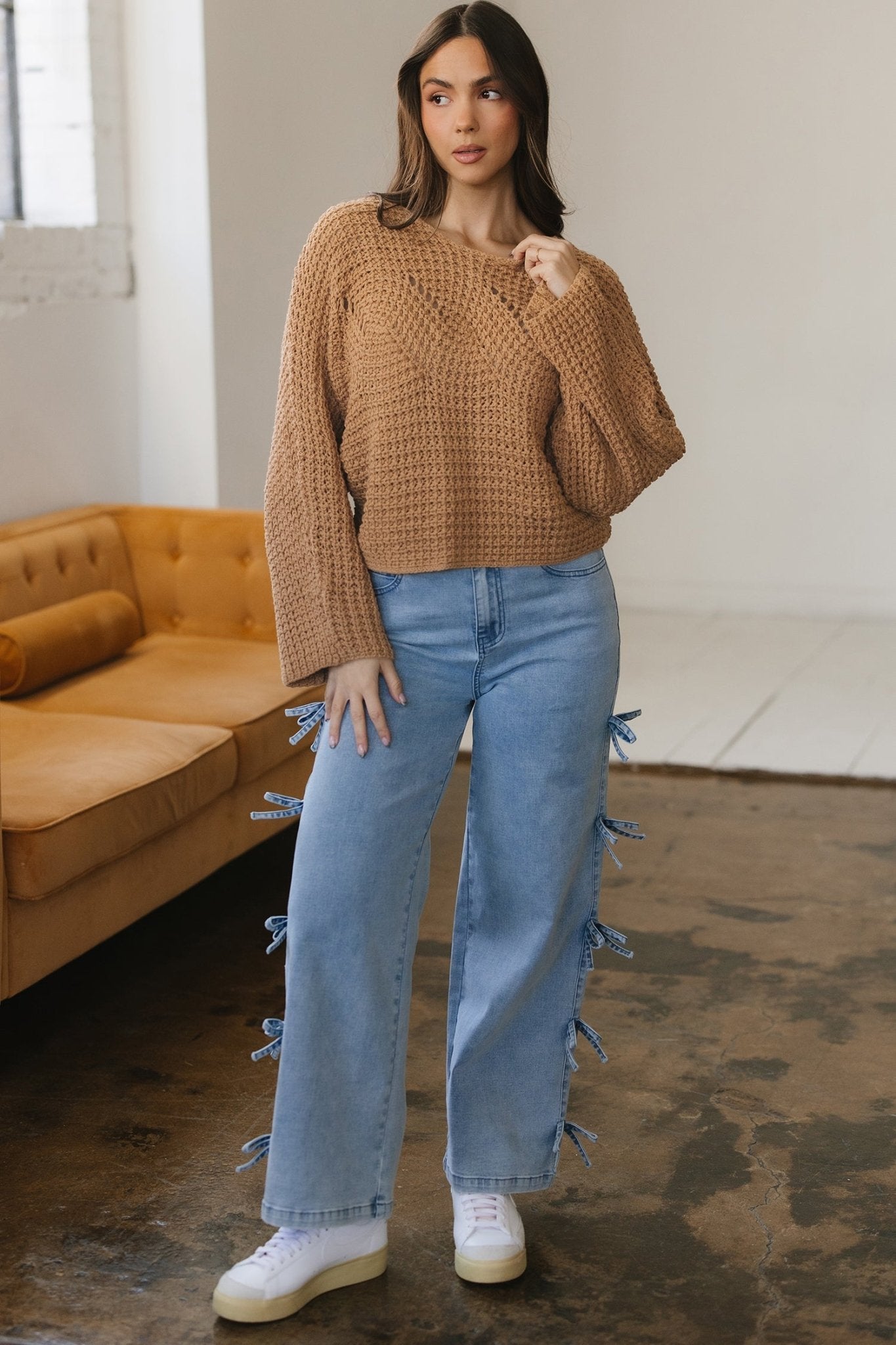 Ivy Sleeve Loose Pullover Sweater - Hello Beautiful BoutiqueSweatersThreaded Pear