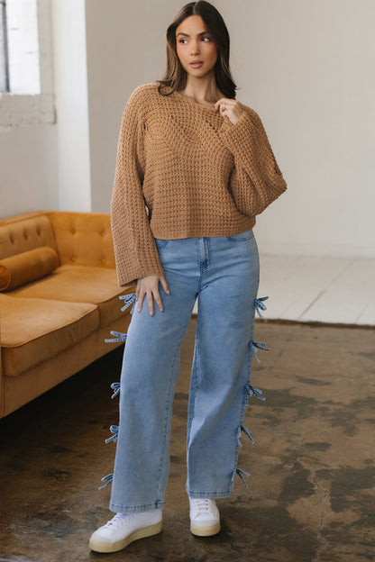 Ivy Sleeve Loose Pullover Sweater - Hello Beautiful BoutiqueSweatersThreaded Pear