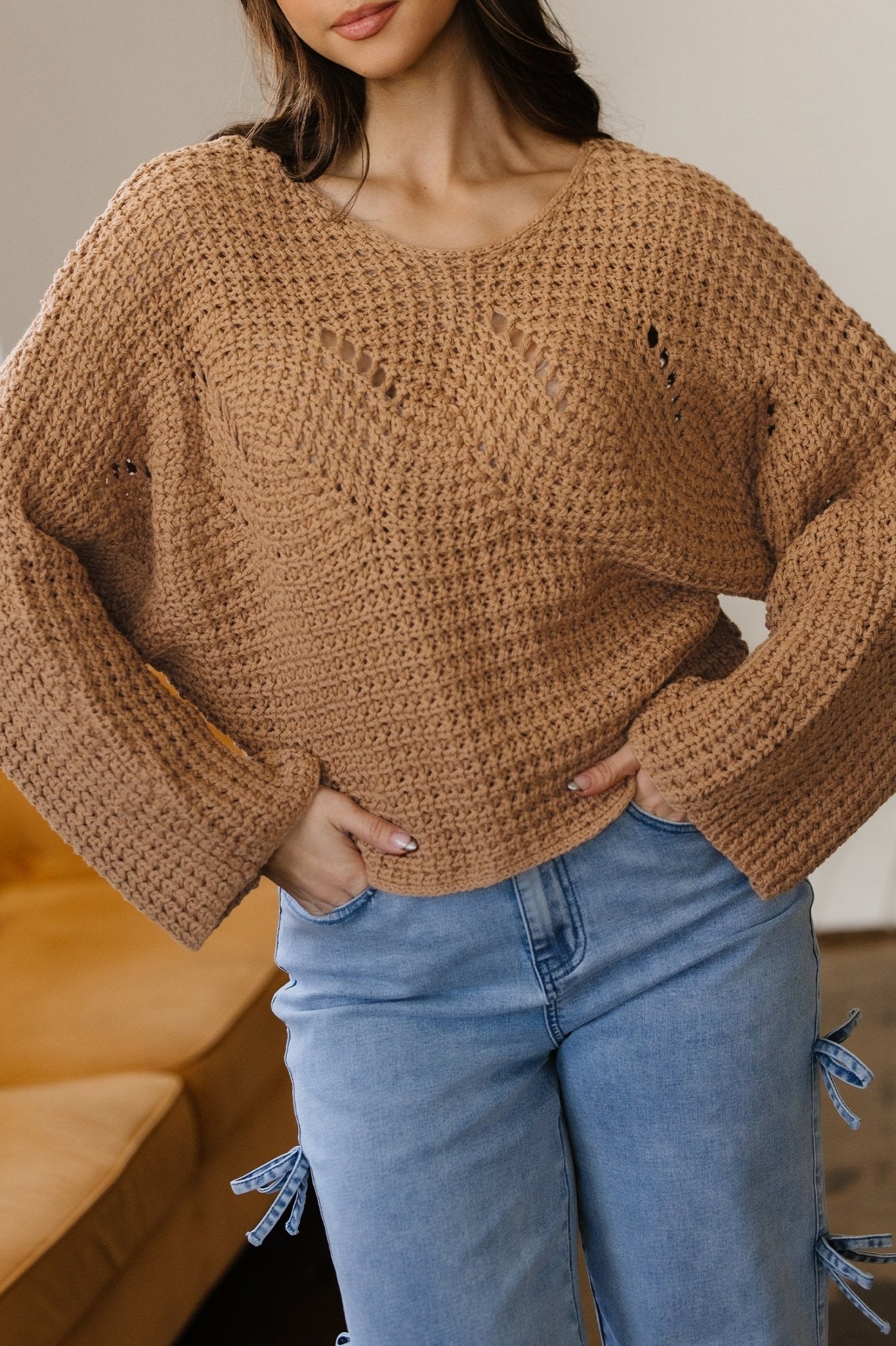 Ivy Sleeve Loose Pullover Sweater - Hello Beautiful BoutiqueSweatersThreaded Pear