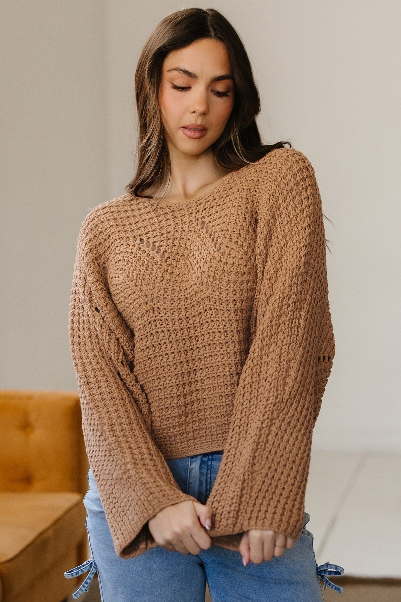 Ivy Sleeve Loose Pullover Sweater - Hello Beautiful BoutiqueSweatersThreaded Pear