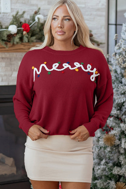 Jade Christmas Drop Shoulder Sweater - Hello Beautiful BoutiqueSweatersThreaded Pear