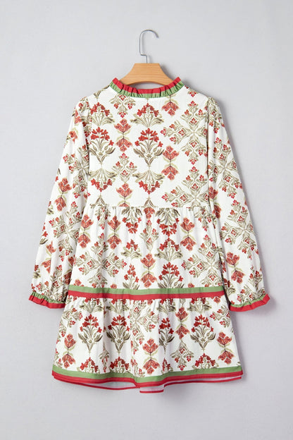 Jade Long Sleeve Flared Dress - Hello Beautiful BoutiqueFloral DressesThreaded Pear