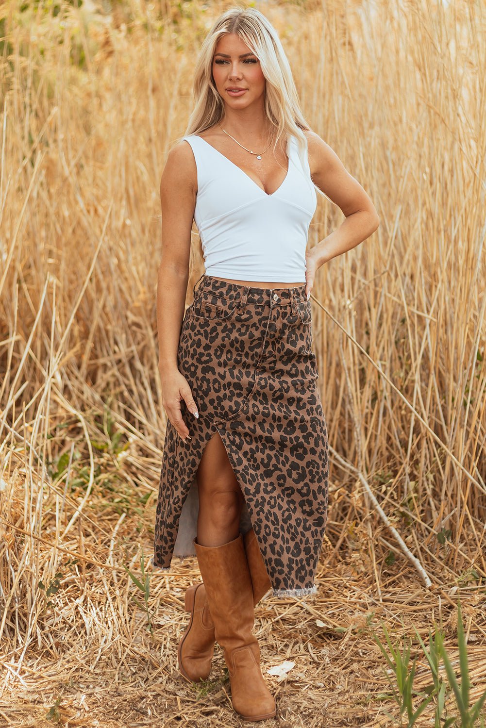 Jadecara Frayed Midi Skirt - Hello Beautiful BoutiqueSkirts & PetticoatThreaded Pear